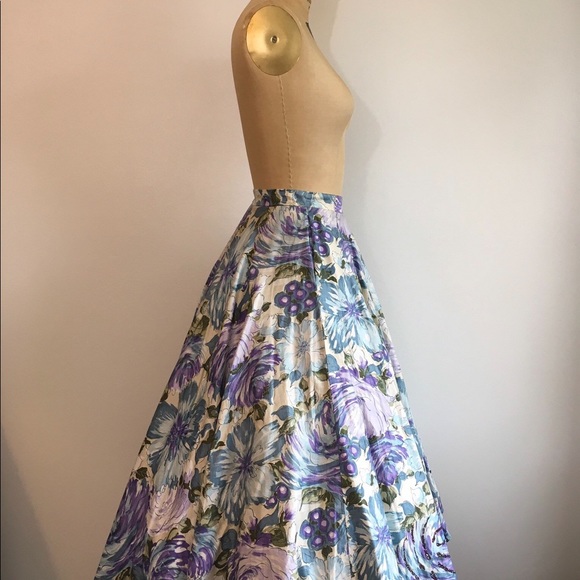 Vintage 1950’s Wilroy Rose Print Circle Skirt - Picture 5 of 8